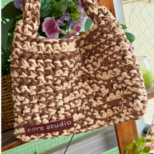 Ice Latte Cloud Bag - Chunky Soft Cotton Crochet Bag