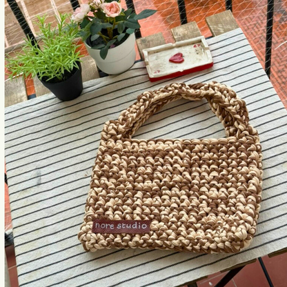 Ice Latte Cloud Bag - Chunky Soft Cotton Crochet Bag