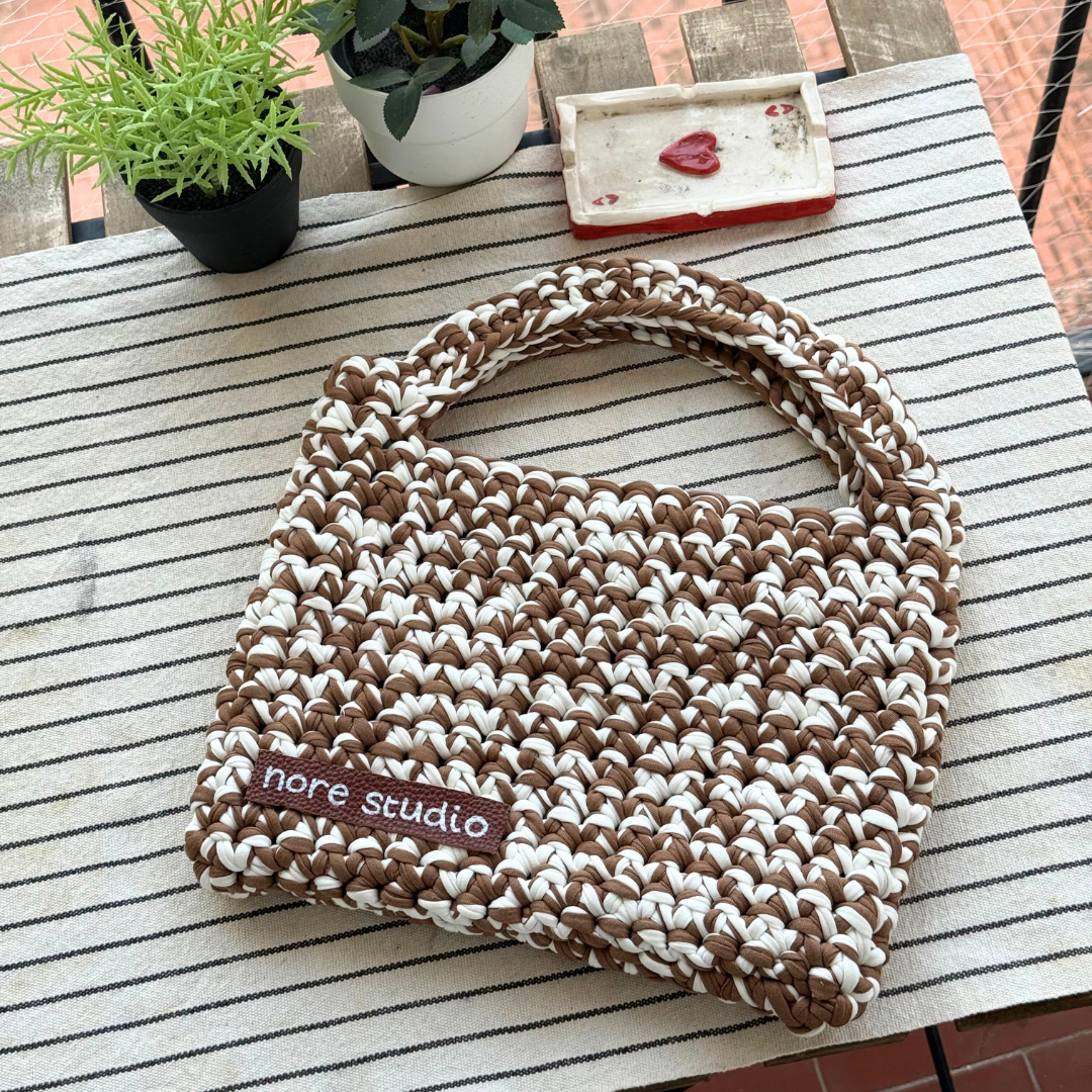 Capuccino Cloud Bag - Chunky Soft Cotton Crochet Bag