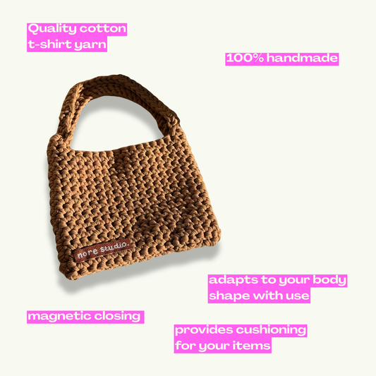 Chocolate Milk Cloud Bag - Chunky Soft Cotton Crochet Bag