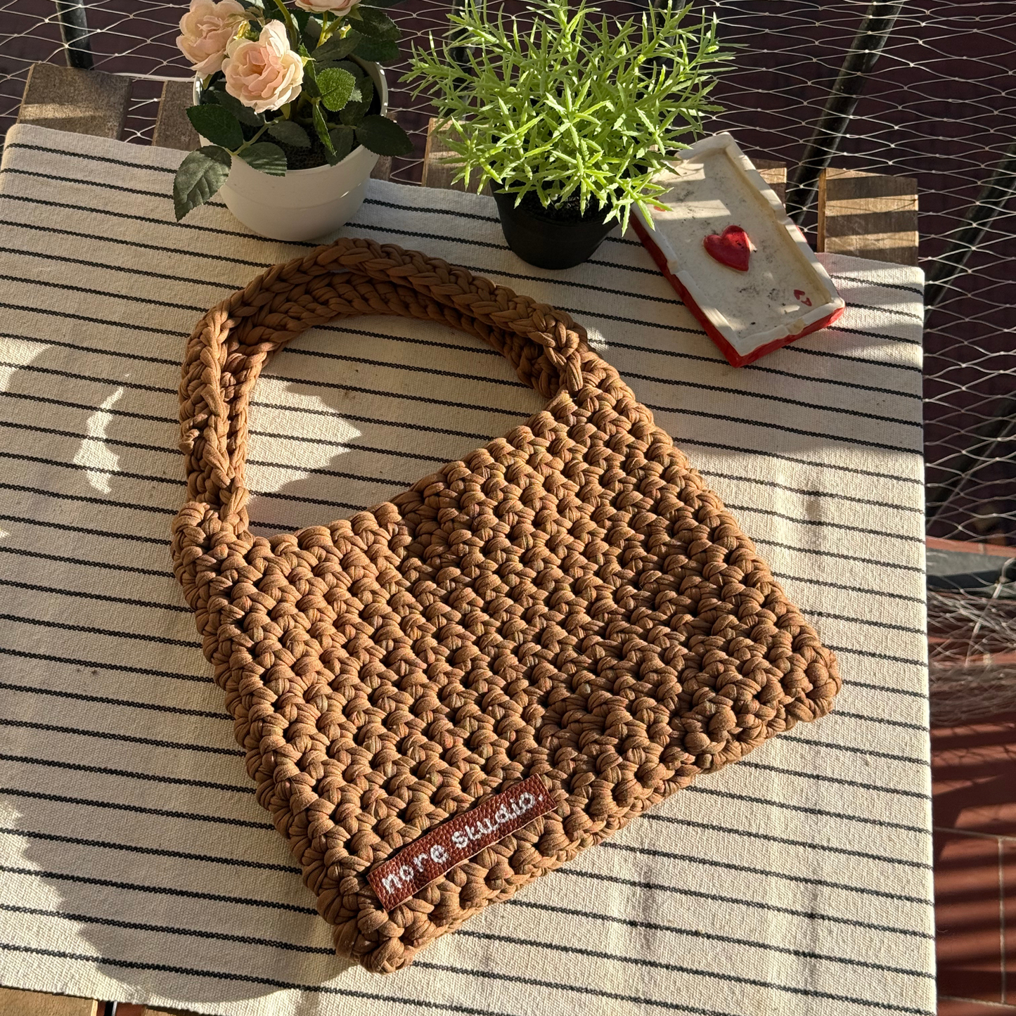 Chocolate Milk Cloud Bag - Chunky Soft Cotton Crochet Bag