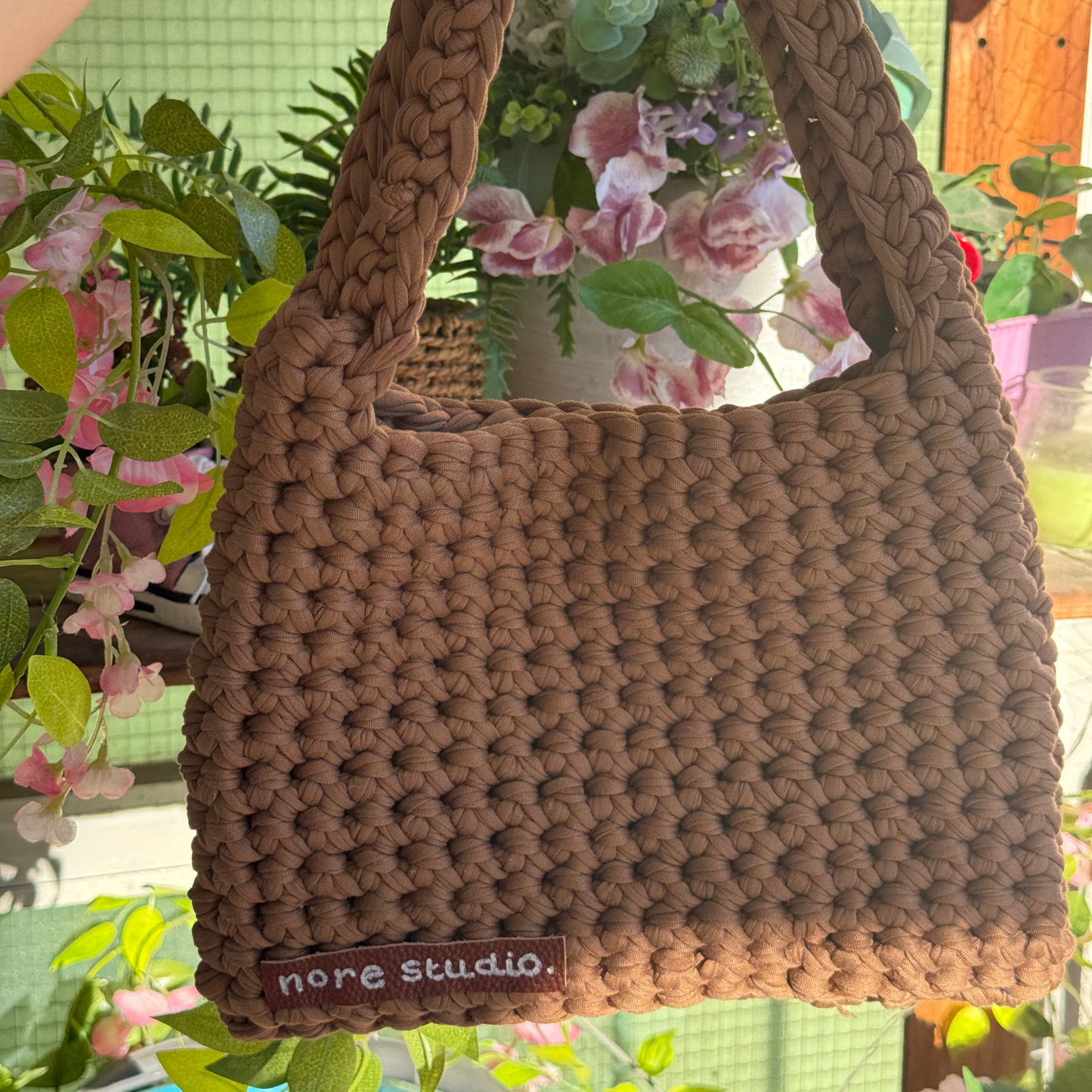 Chocolate Milk Cloud Bag - Chunky Soft Cotton Crochet Bag