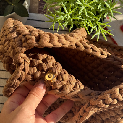 Chocolate Milk Cloud Bag - Chunky Soft Cotton Crochet Bag