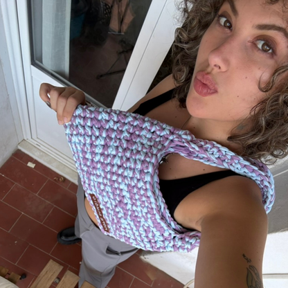 Bolso Nube de Malvavisco - Bolso de ganchillo de algodón suave y grueso