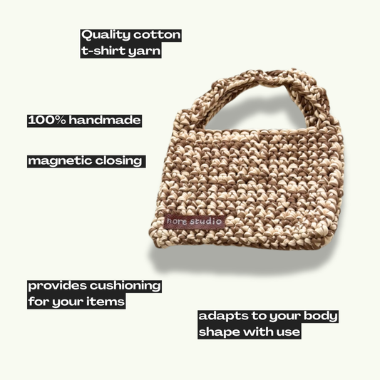 Ice Latte Cloud Bag - Chunky Soft Cotton Crochet Bag
